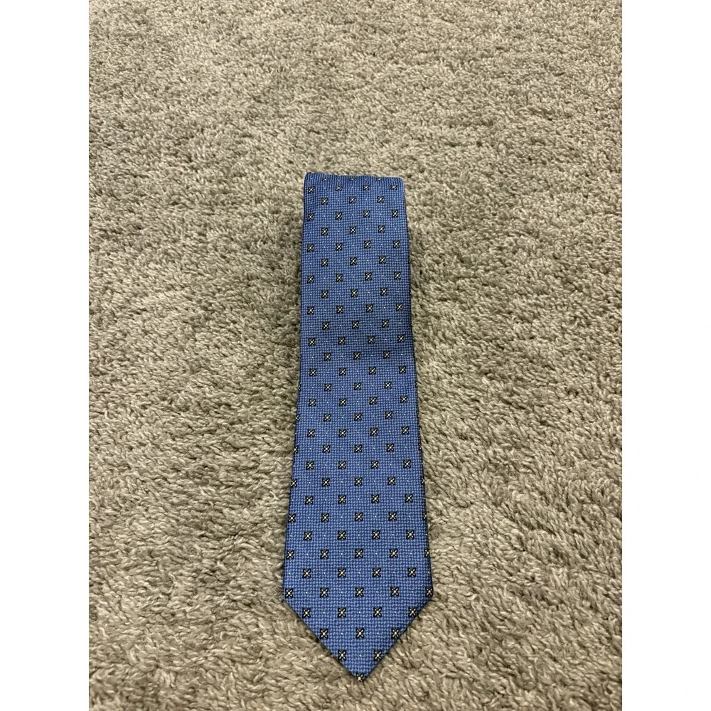Vintage Brooks Brothers Makers Tie Blue 100% Silk AOP 